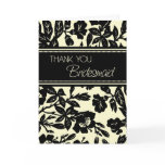 Black Floral Thank You Bridesmaid Card