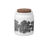 Black Floral Vintage Candy Jar