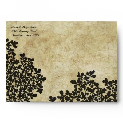 Black Floral Vintage Envelopes