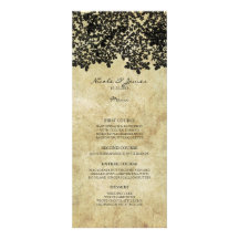 Black Floral Vintage Personalized Invitations