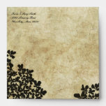 Black Floral Vintage Square Envelopes