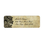 Black Floral Vintage Wedding Address Custom Return Address Labels