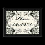 Black Floral Wedding Invitation Set