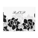 black floral Wedding rsvp card Post Cards