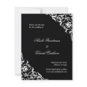 Black flourish classy scroll wedding save the date invitation