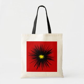 Black Flower Abstract Tote Bags