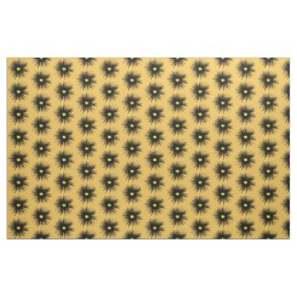 Black Flower Abstract Fabric