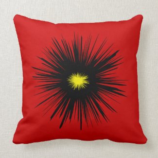 Black Flower Abstract Pillows