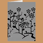 Black Flowers Card cards