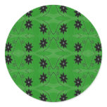 black flowers on green stickers