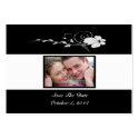 Black Flowing Flower Photo Save The Date Card zazzle_profilecard