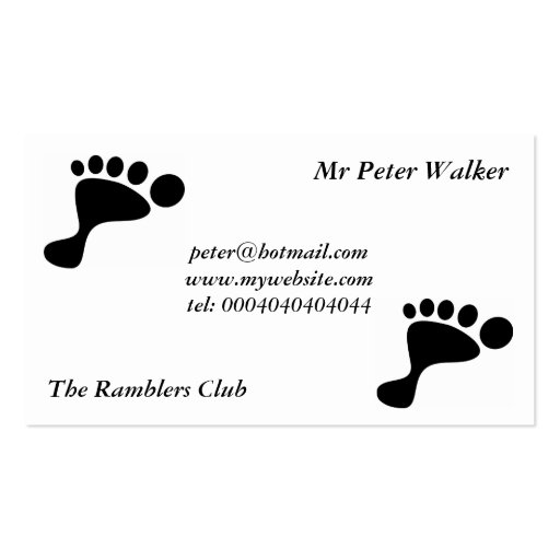 Black Foot Print Business Card (front side)