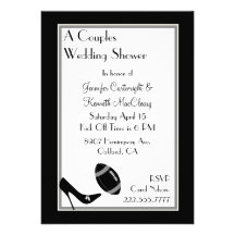 Black Football Couples Wedding Shower Invitation