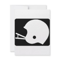 Black Football Helmet Logo Invitations