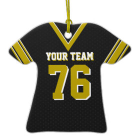 Black Football Jersey with Photo Christmas Ornament