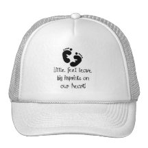 Black Footprints Little Feet Big Imprints Mesh Hats