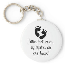 Black Footprints Little Feet Big Imprints Key Chains
