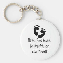 Black Footprints Little Feet Big Imprints Key Chains