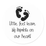 Black Footprints Little Feet Big Imprints Round Sticker