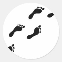 black footprints round stickers