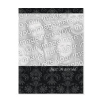 Black Formal Just Married postcards