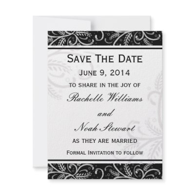Black Formal Save The Date Invitation invitation