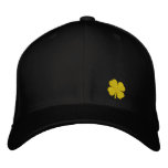Black  Four Leaf Clover St. Patrick - CUSTOMIZABLE embroidered hats