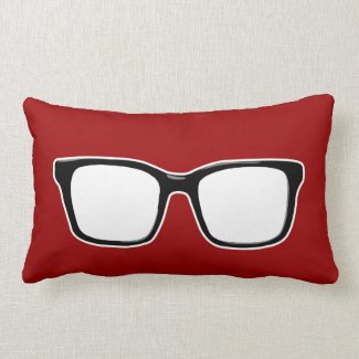 Black framed glasses pillow