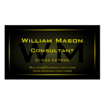 Black Framed Monogram Professional - Business Card