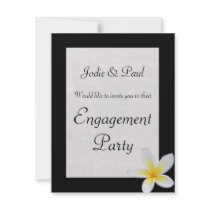 Black Frangipani - Wedding - Engagement Invitation by ZazzleBusinessCards Black Frangipani - Wedding - Engagement Invitation