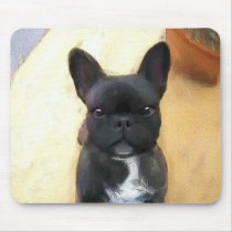 Black French Bulldog art mousepad