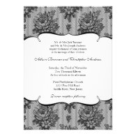 Black French Lace Wedding Invitation