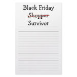 Black Friday Shopper Survivor gear and t-shirts. Stationery Design