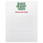 Black Friday Team: Official Cart Guard Personalized Letterhead