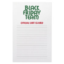 Black Friday Team: Official Cart Guard Personalized Stationery