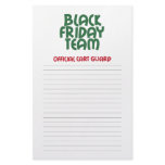 Black Friday Team: Official Cart Guard Personalized Stationery