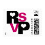 Black & Fuchsia "RSVP" Postage Stamps