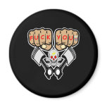 Black Fuck You Fists Pistons Skulls Refrigerator Magnets