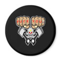 Black Fuck You Fists Pistons Skulls magnets by WhiteTiger_LLC Black Fuck You Fists Pistons Skulls magnets