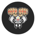 Black Fuck You Fists Pistons Skulls stickers by WhiteTiger_LLC Black Fuck You Fists Pistons Skulls stickers