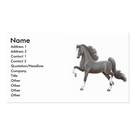 Black Gaited Horse Business Card