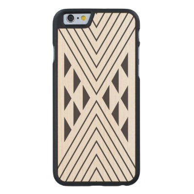 Black Geometric triangle Carved® Maple iPhone 6 Case