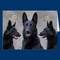Black German Shepherd Collage Card cards