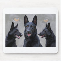 Black German Shepherd Collage mousepads