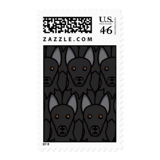 Black German Shepherd Dogs stamp