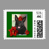 Black German Shepherd Holiday Stamp
