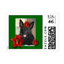 Black German Shepherd Holiday Stamp