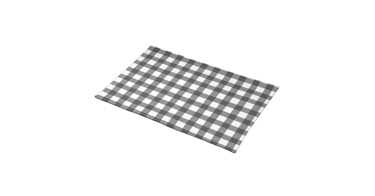 Black Gingham Cloth Placemat Zazzle