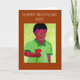 Black Girl African Art_Happy Mothers Day Cards card
