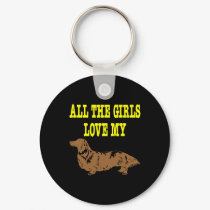 Black Girls All Love My Weiner Dog keychains